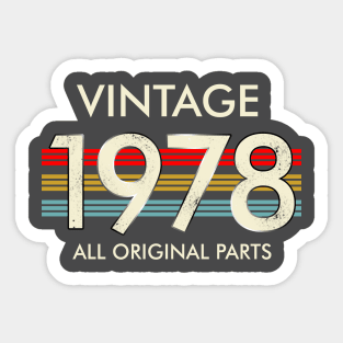 Vintage 1978 All Original Parts Sticker